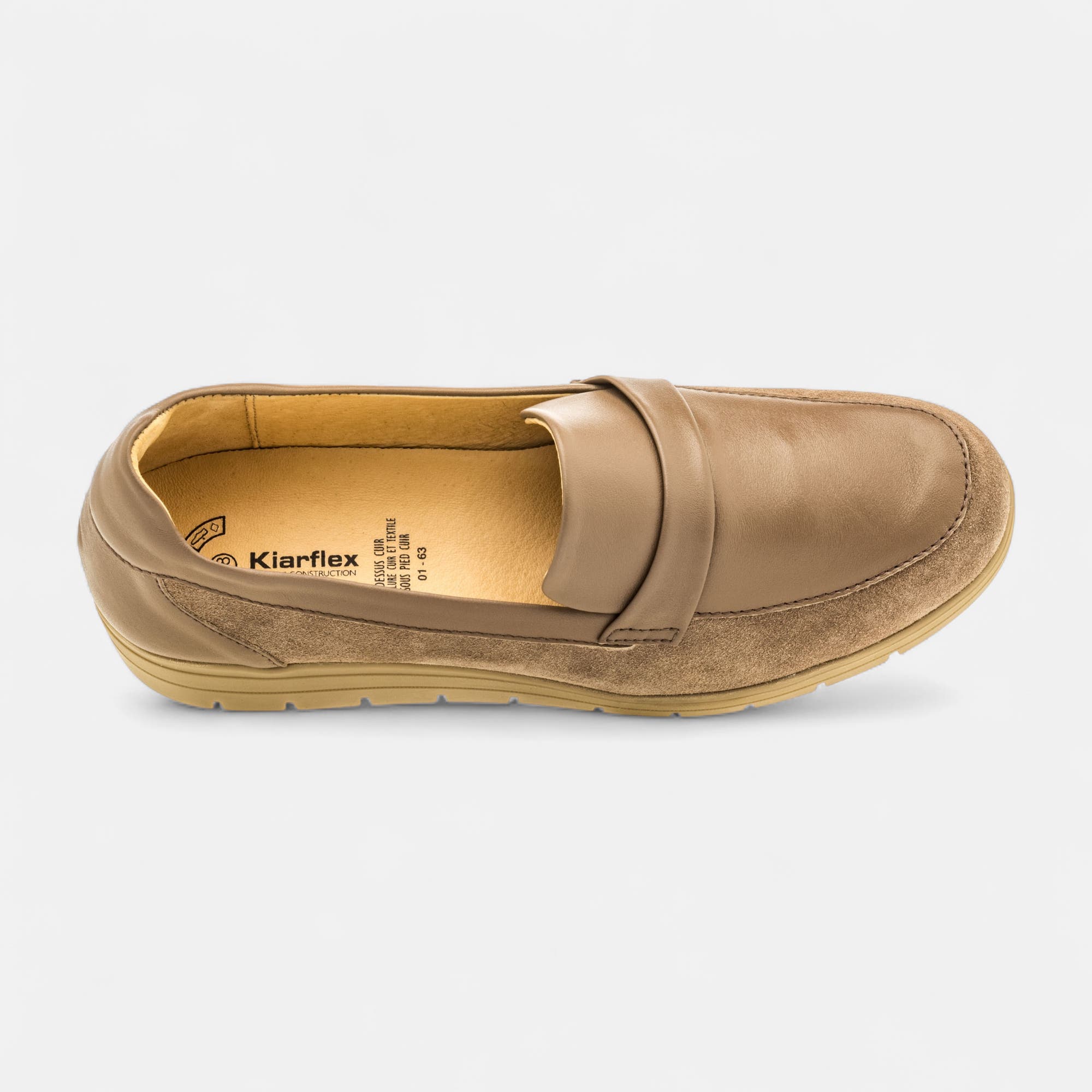 Mocassins Femme en cuir taupe