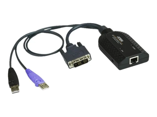 ATEN KA7166 - Kabel til tastatur / video / mus (KVM) - RJ-45 (hun) til USB, DVI-D (han)