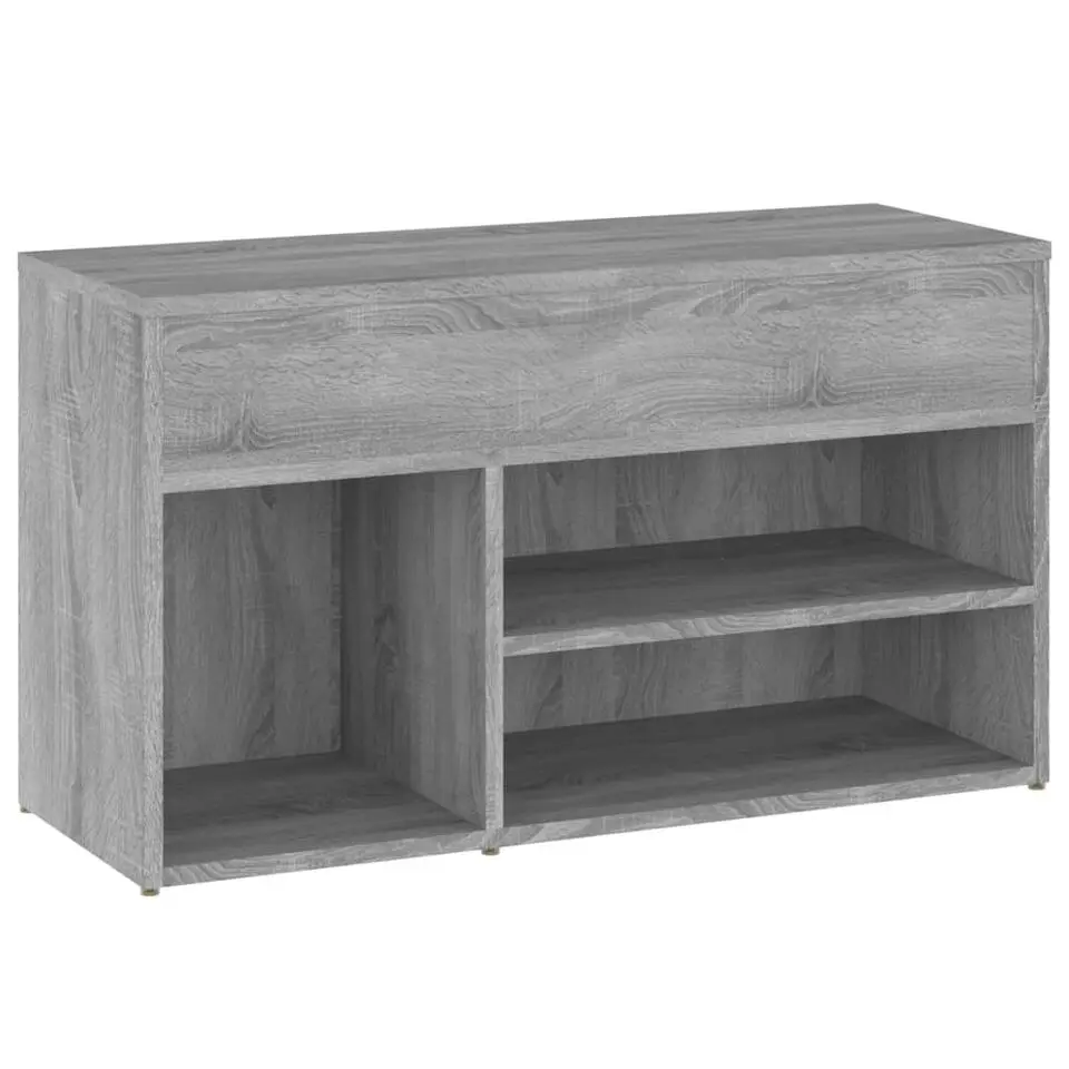 vidaXL - Schoenenbank - Grijs - Bewerkt hout - 80 x 30 x 45 cm