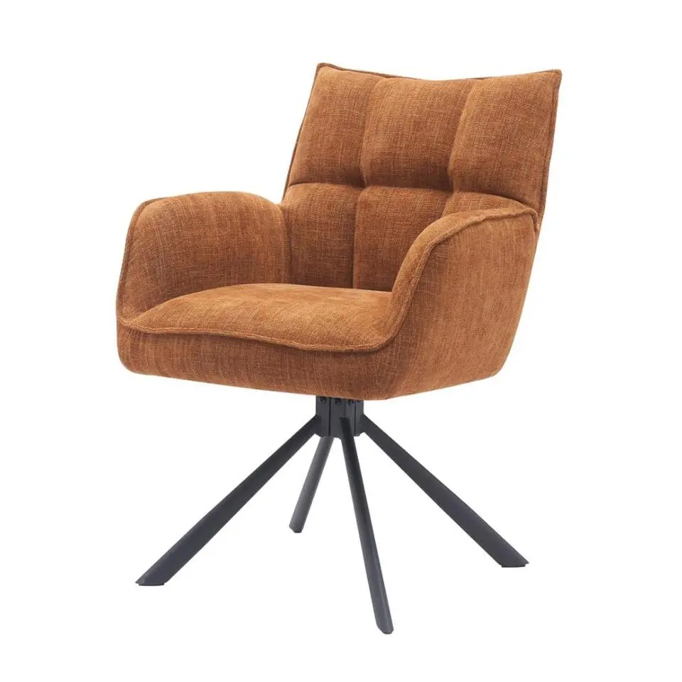 Eetkamerstoel Roest Stof - Draaibaar - 65x59x86cm - Select Marilla - Set van 2