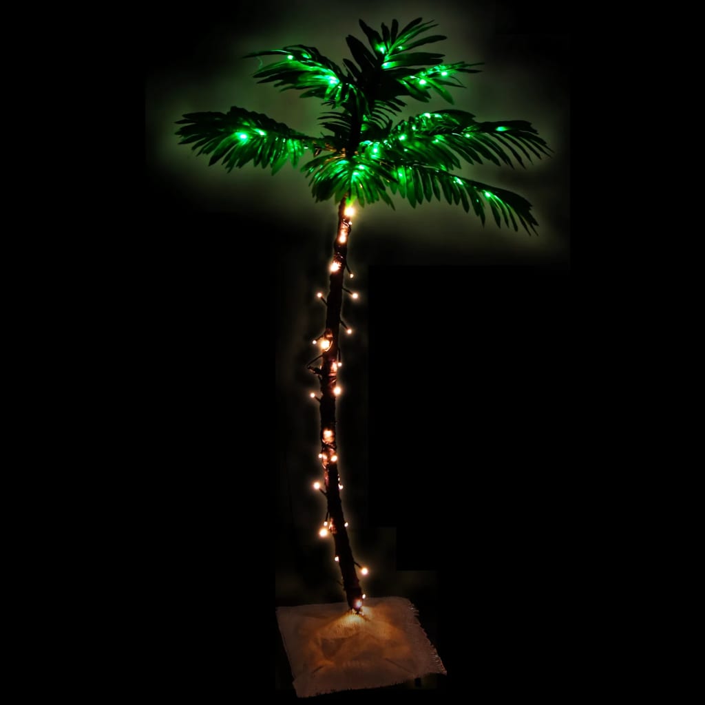 Palmier à led 72 led blanc chaud 120 cm