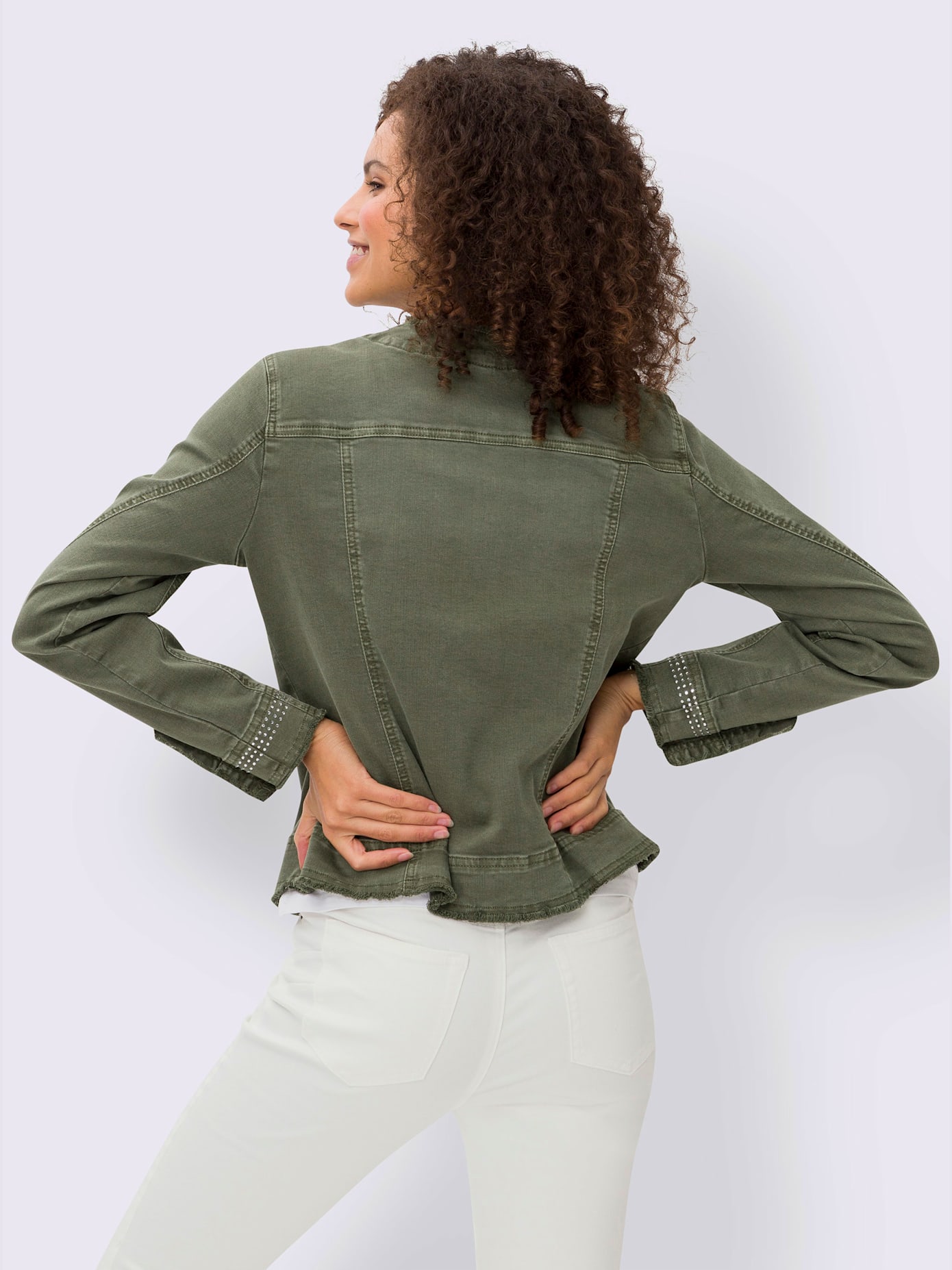 Veste en jean petites pierres fantaisie