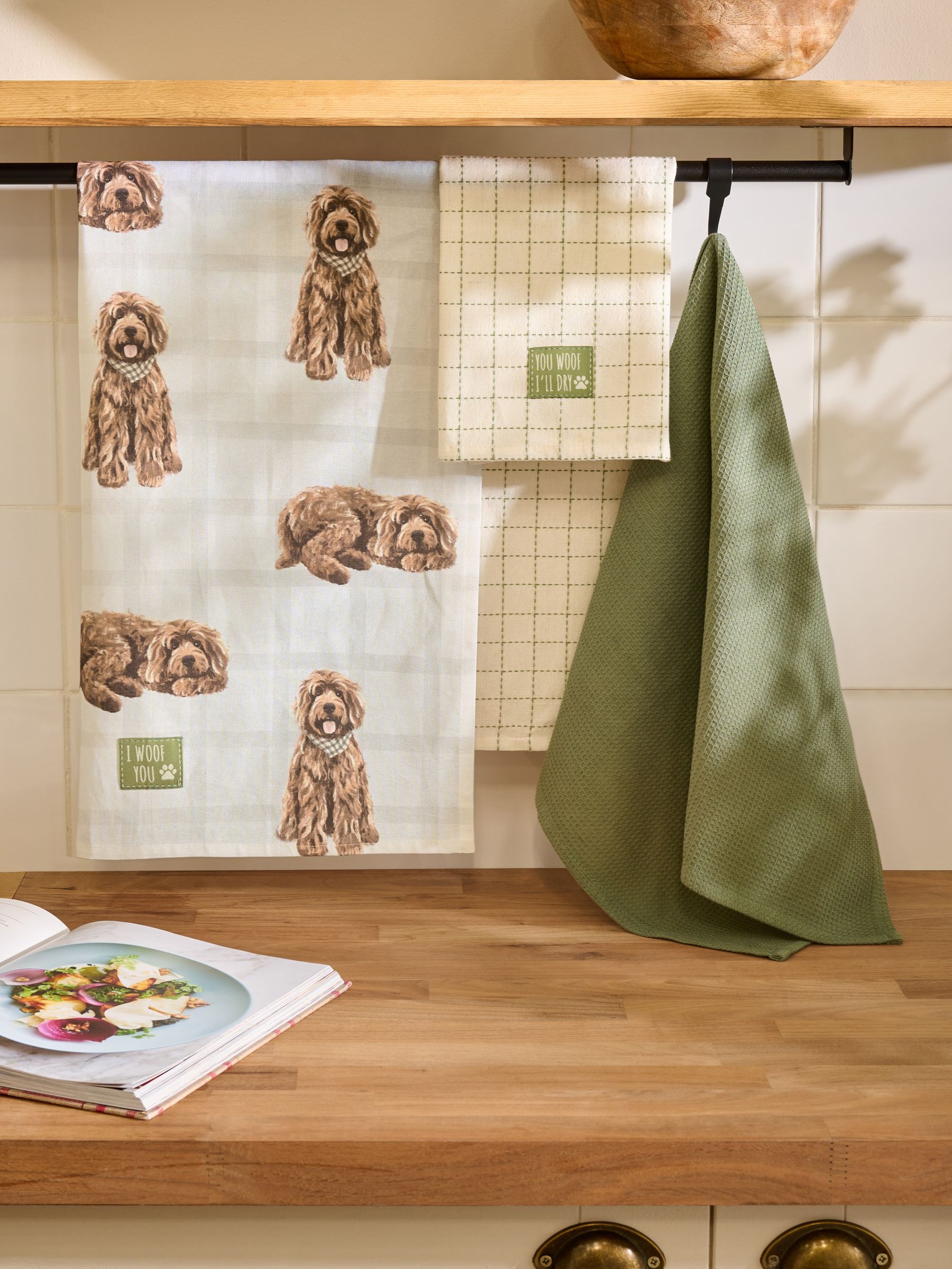 Set van 3 Louie de Labradoodle theedoeken