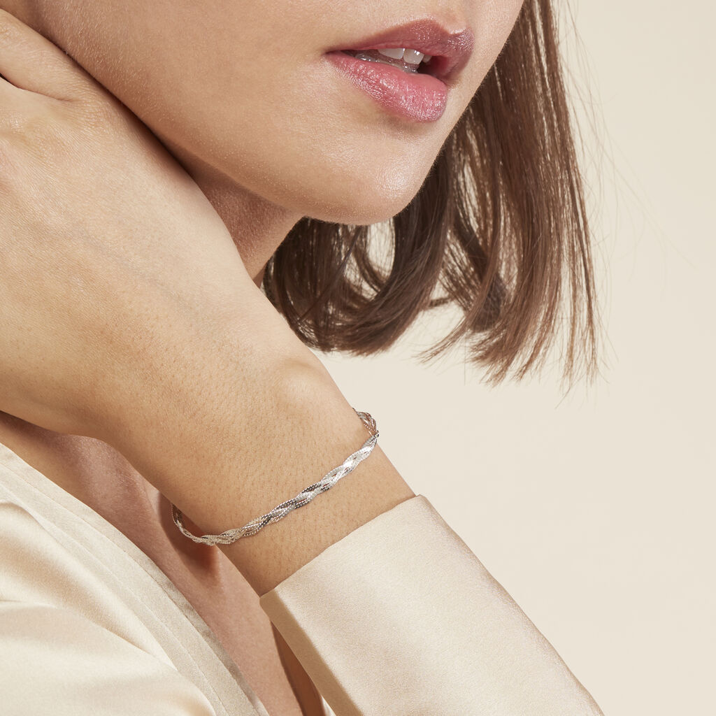 Bracelet Elae Argent Blanc