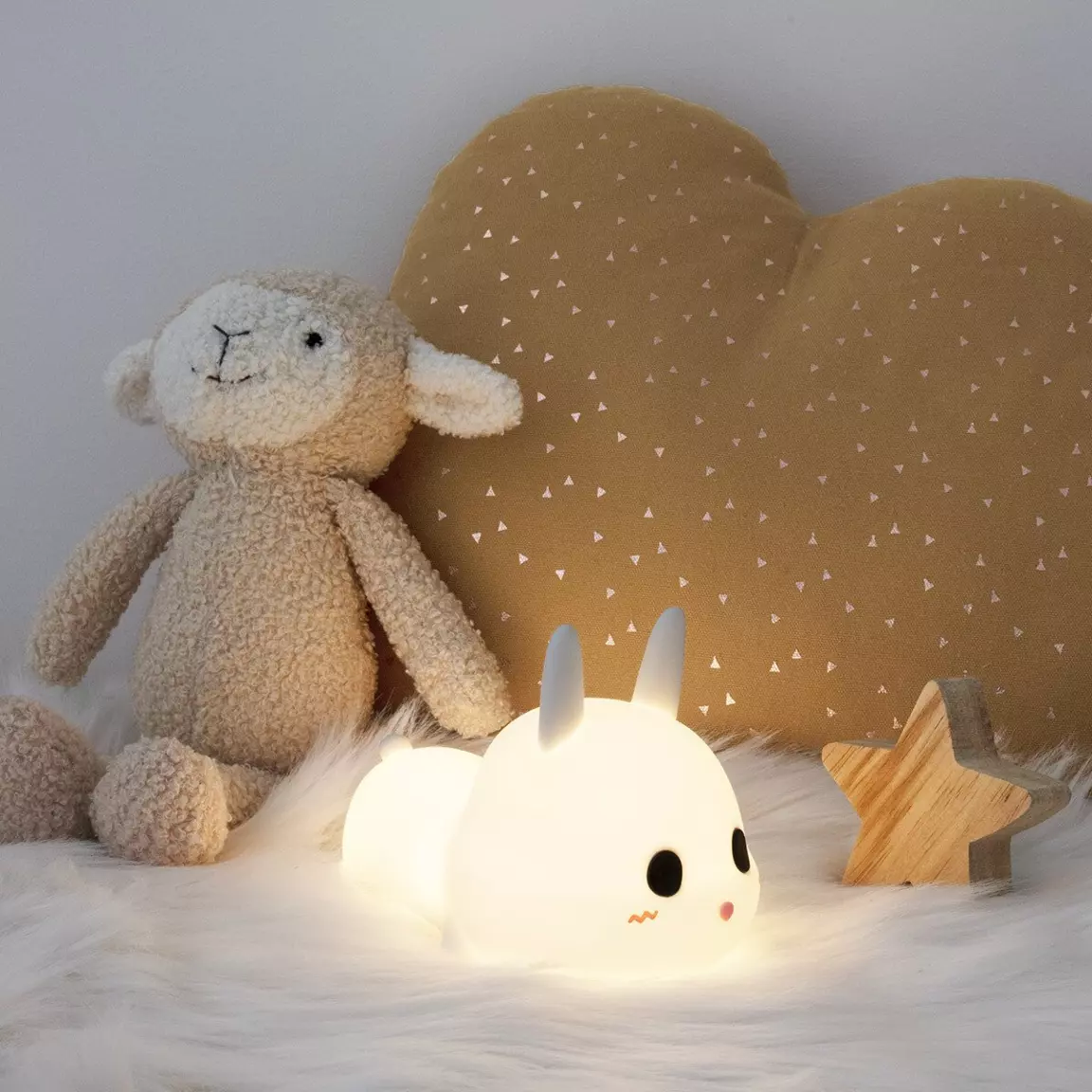 Veilleuse LED enfant (H11.2 cm) Lapin Blanche