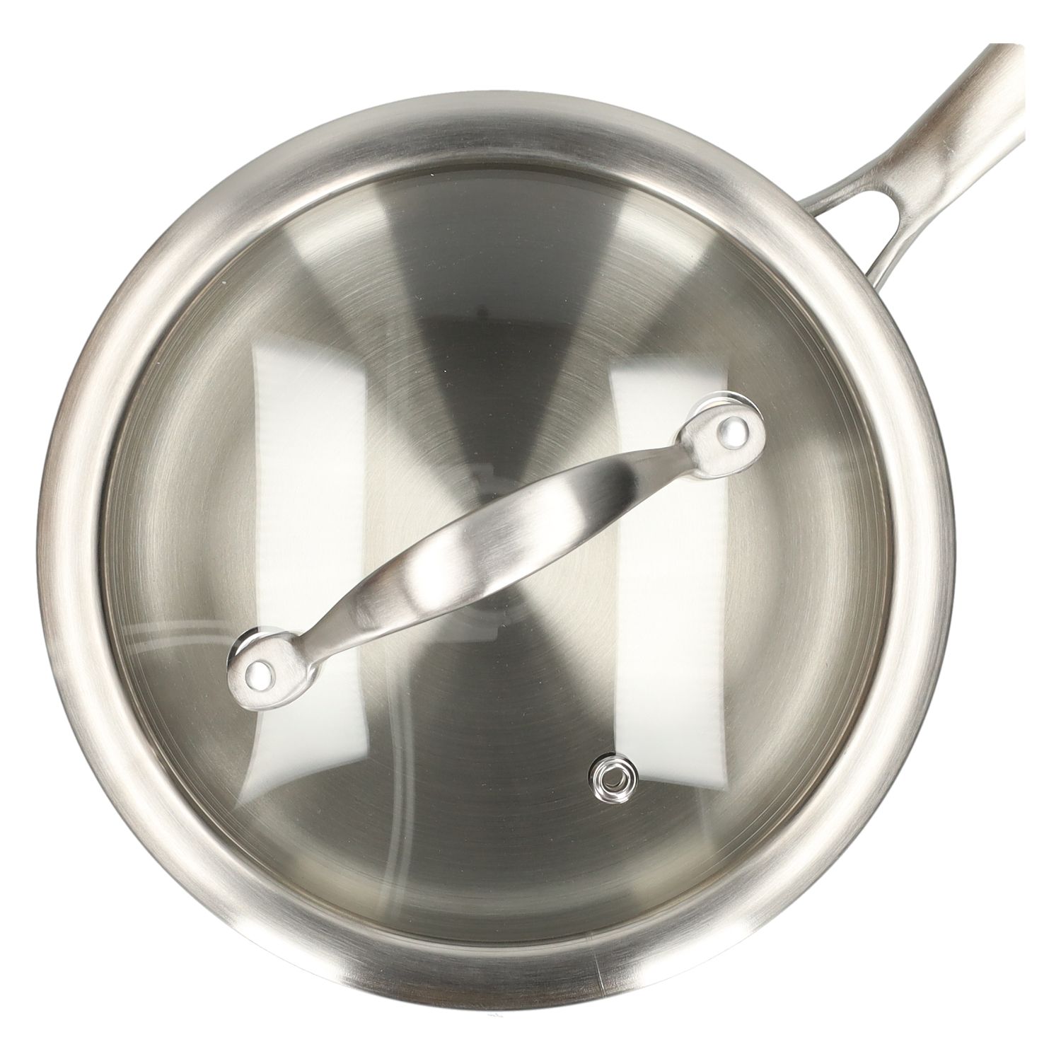 Steelpan met glazen deksel, 3-laags, rvs, 1,25 l, Ø16 cm