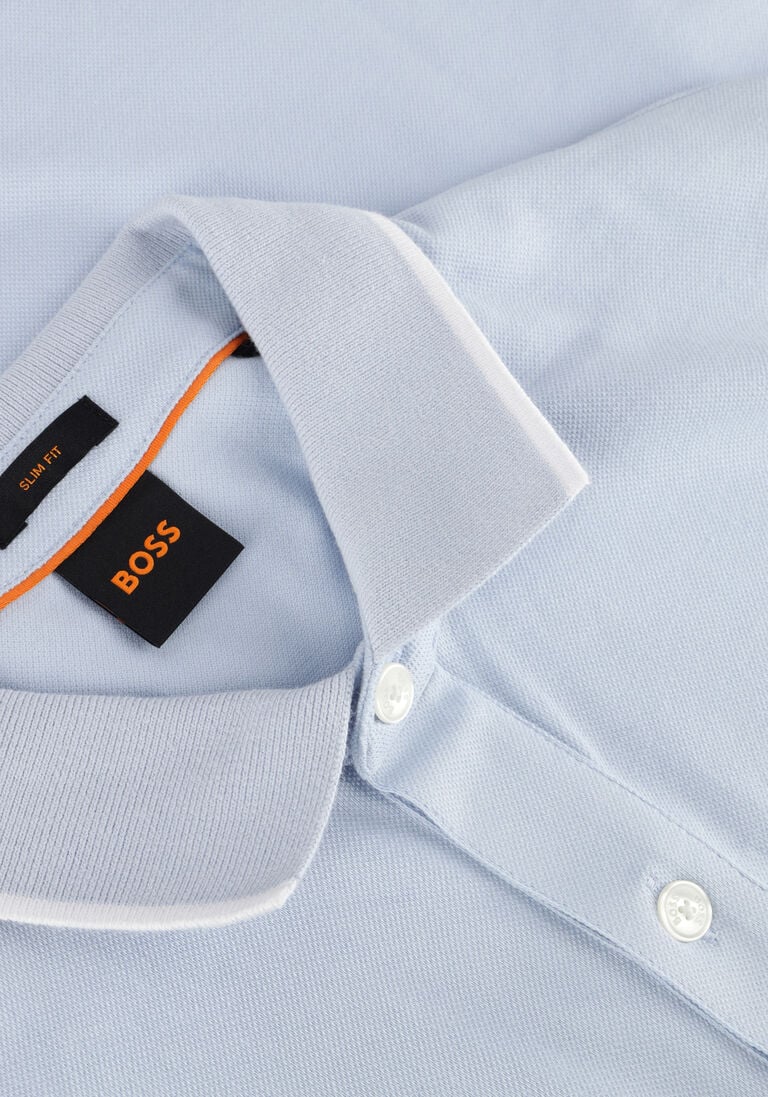 BOSS lichtblauwe boss polo passertip