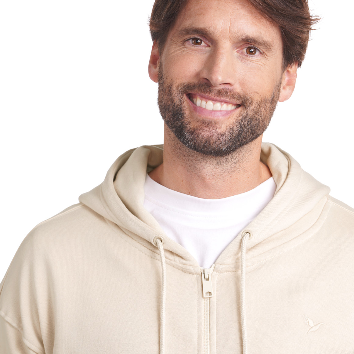 Jonas Nielsen Herren Sweatjacke mit Kapuze beige