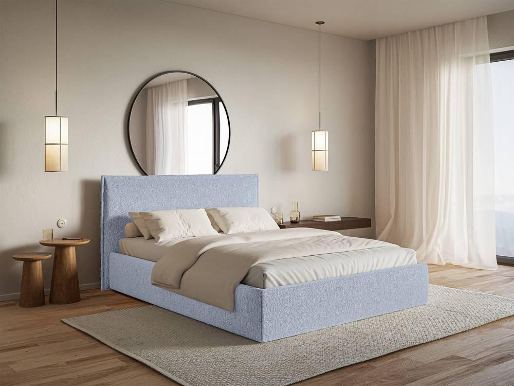 NADUVI Collection Bedframe Esmay chenille 140 x 200 cm