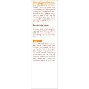Biodermal Gevoelige Huid Zonnecrème Gezicht SPF50  50ML
