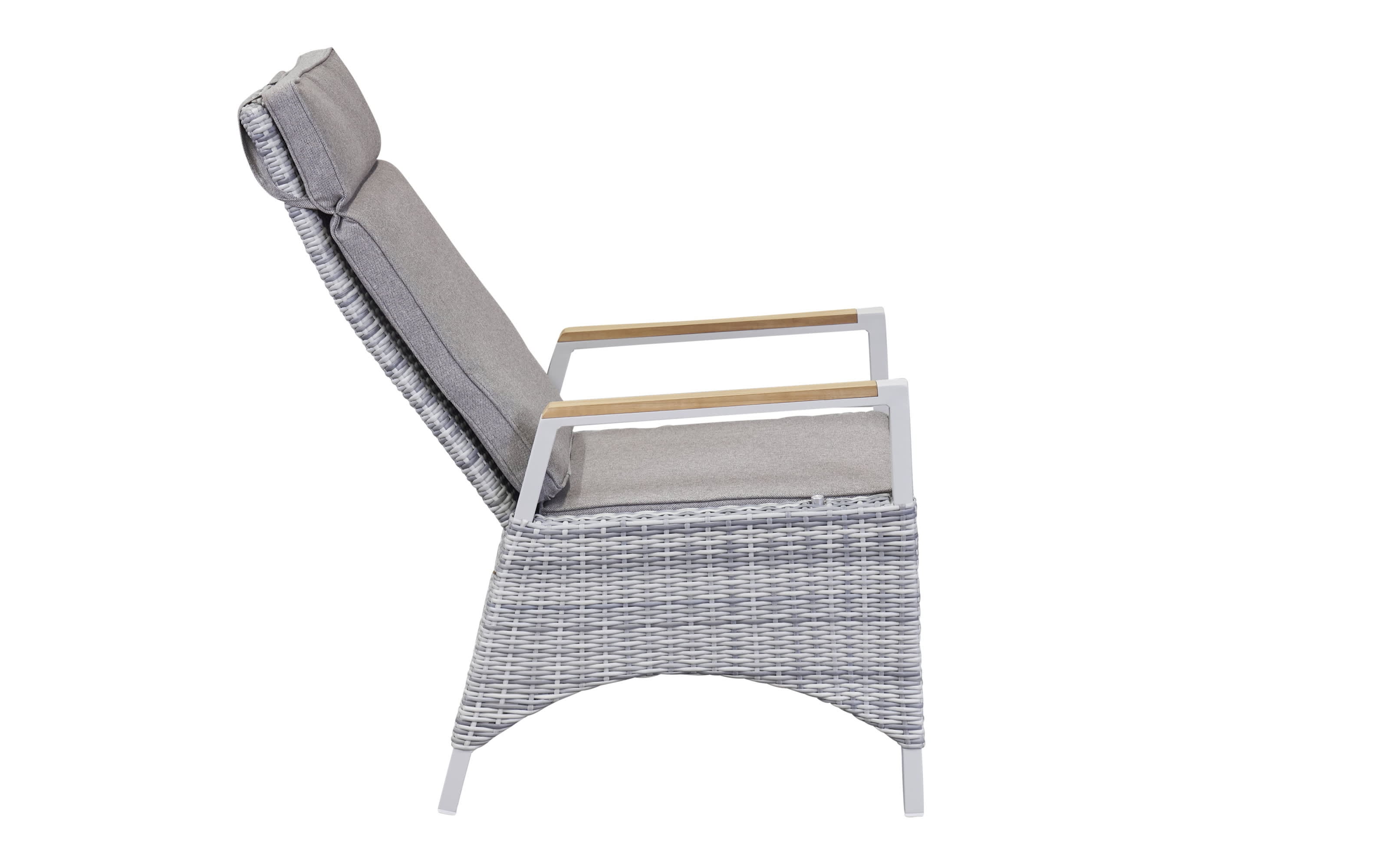 Gartenpositionsstuhl Keromo, white teak, Aluminiumgestell