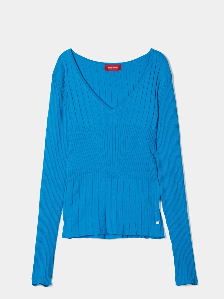 Camisola de malha canelada