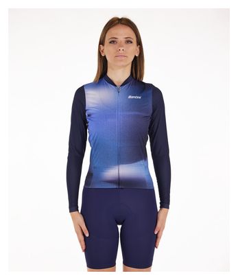 Maillot Manches Longues Unisexe Santini Ombra Eco Sleek Bleu