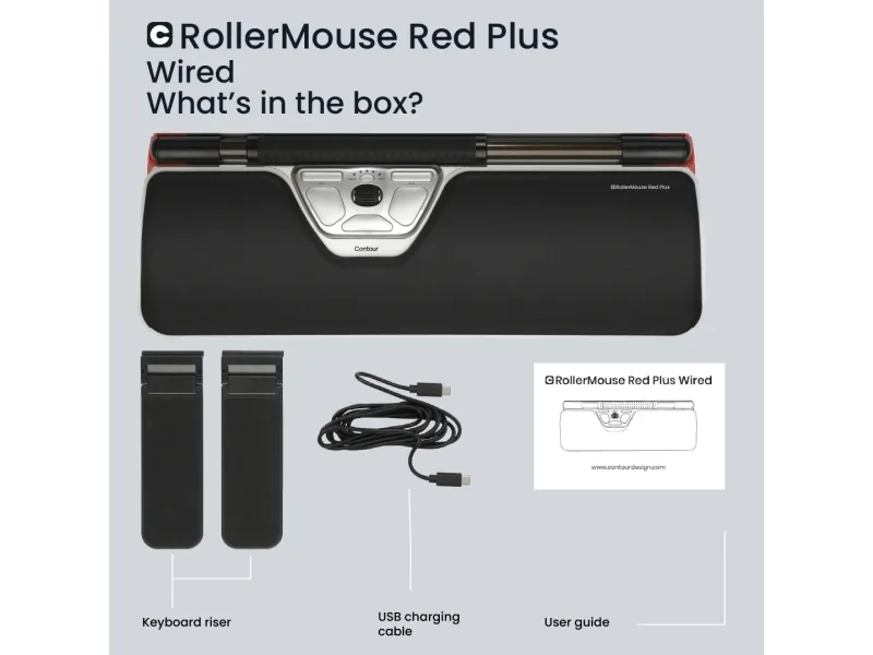 Contour RollerMouse Red Plus - Mus - ergonomisk - 7 knapper - kablet USB