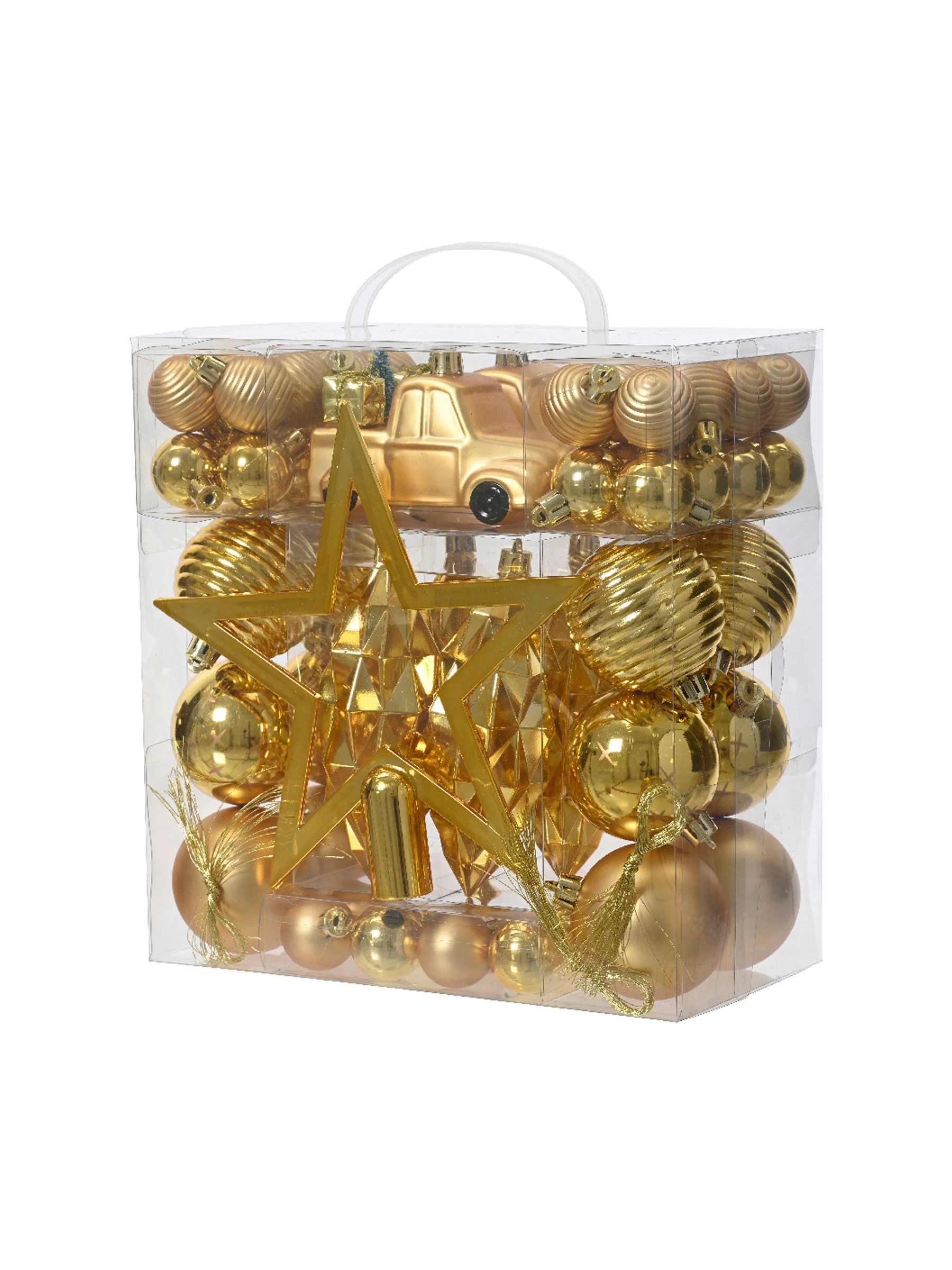 Decoris 67 Pieces onbreekbare Kerstmisboomversieringen en Kerstmisballen
