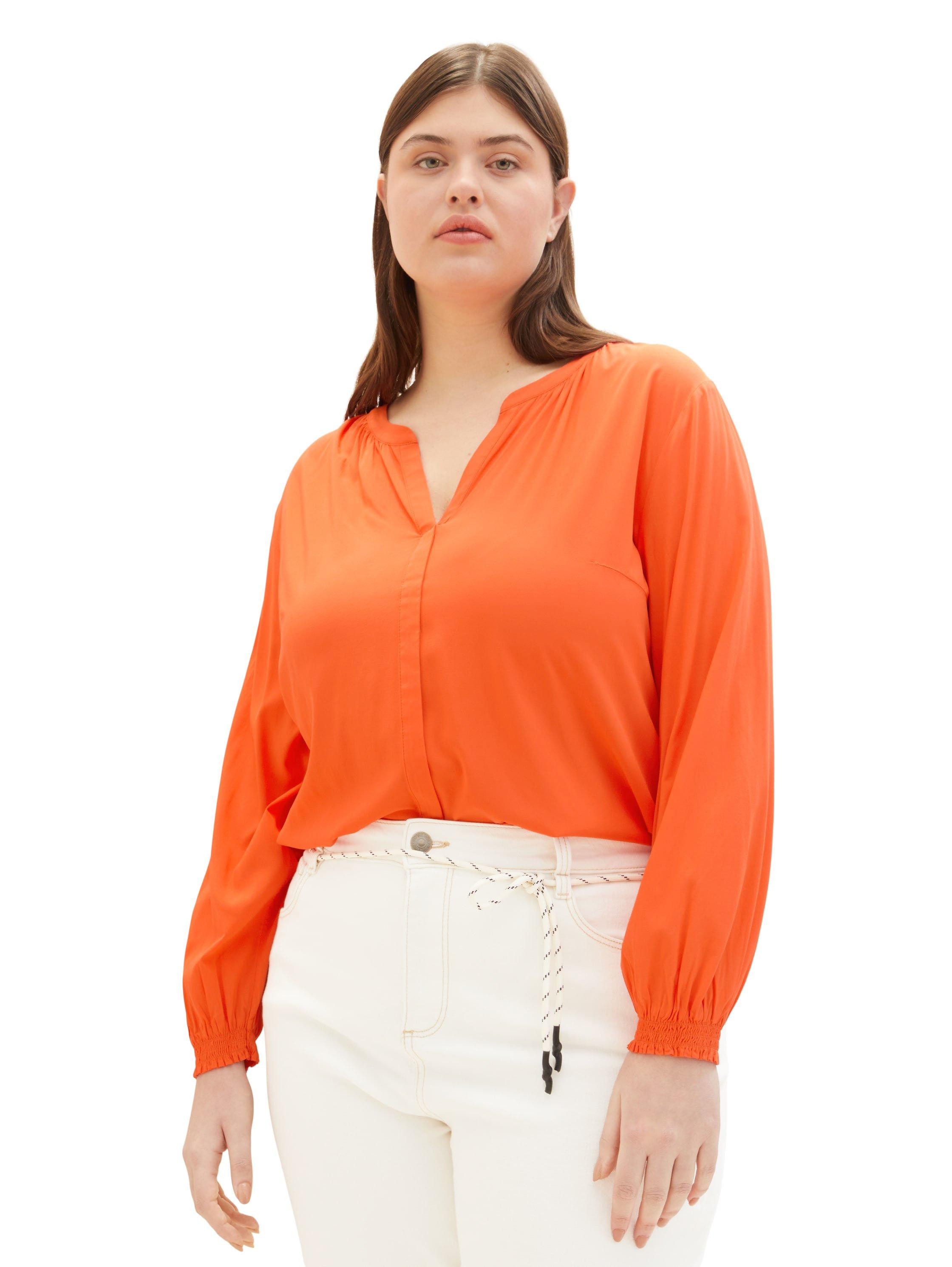 Bluse mit gesmokten Ärmelbündchen