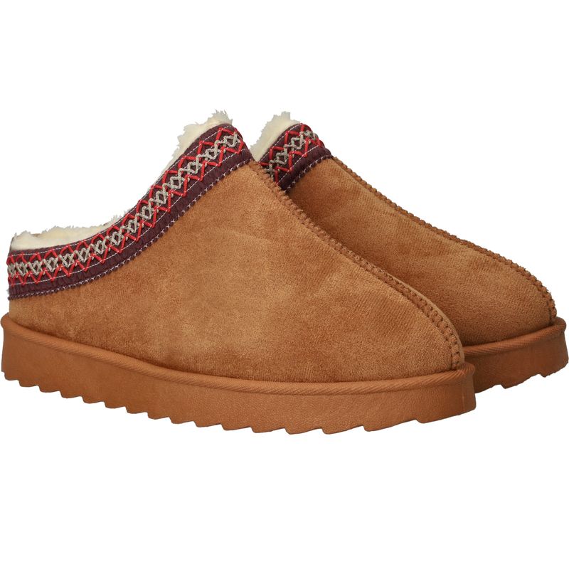 Belizia Dichte pantoffels Cognac Dames