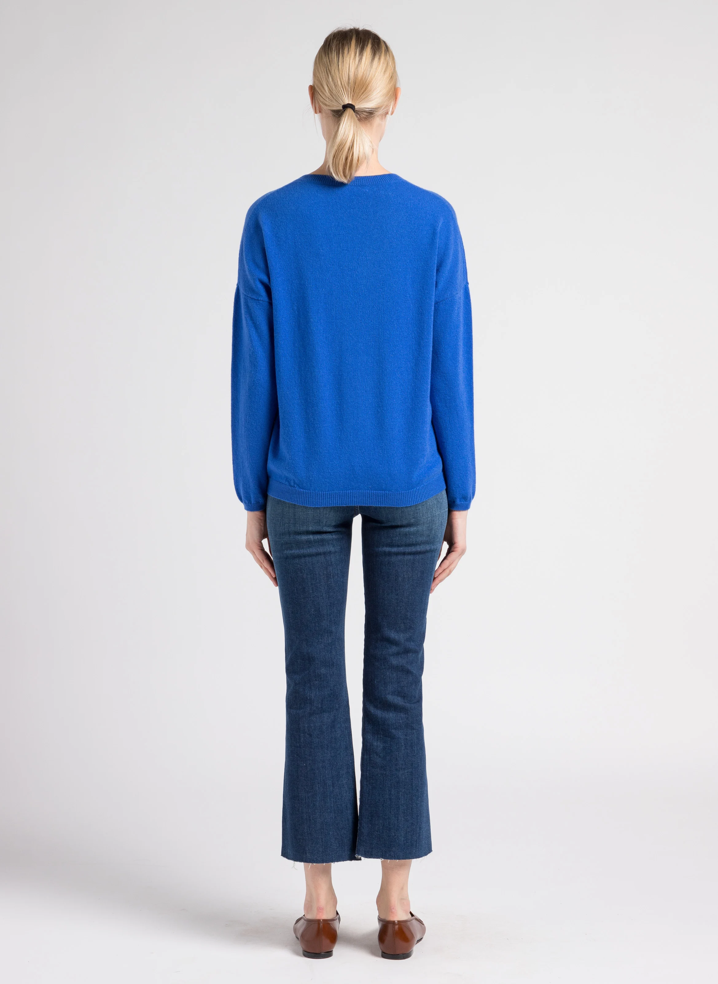 Jean droit en coton mélangé | Bleu