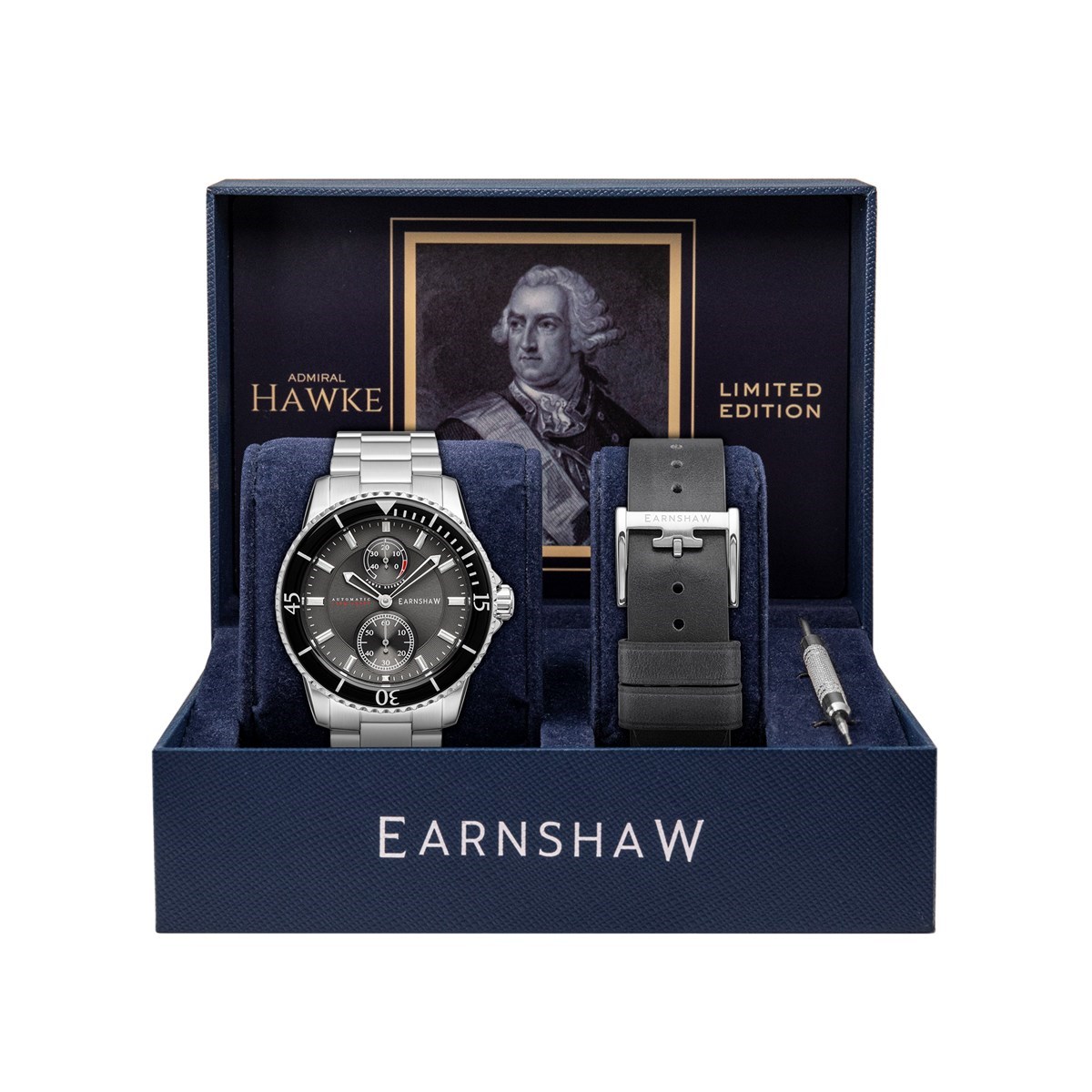 Montre automatique en acier inoxydable HAWKE COFFRET
