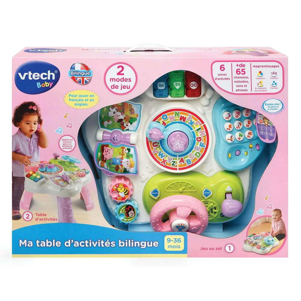 VTECH BABY - MA TABLE D'ACTIVITES BILINGUE ROSE