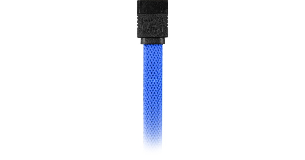 SharkoonSata III 90° sleeve kabel  (Blauw, 0,6 meter)