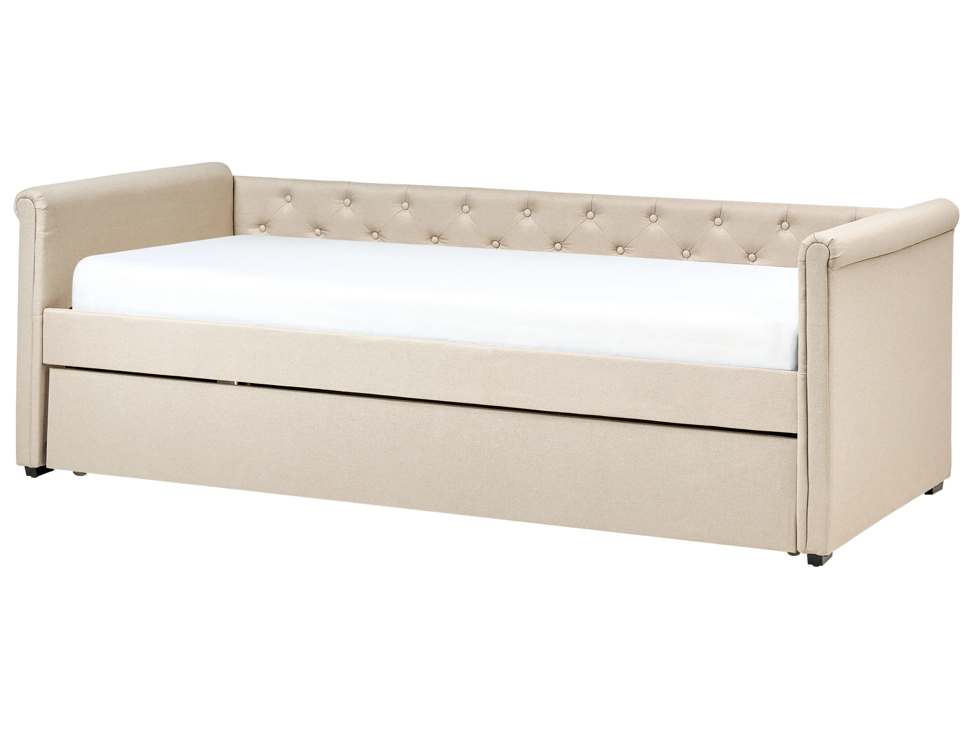 Onderschuifbed Stof LIBOURNE 90 x 200 cm Beige