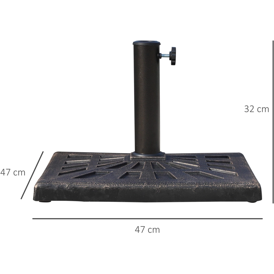 Outsunny Sonnenschirmständer mit einstellbarer Feststellschraube bronze