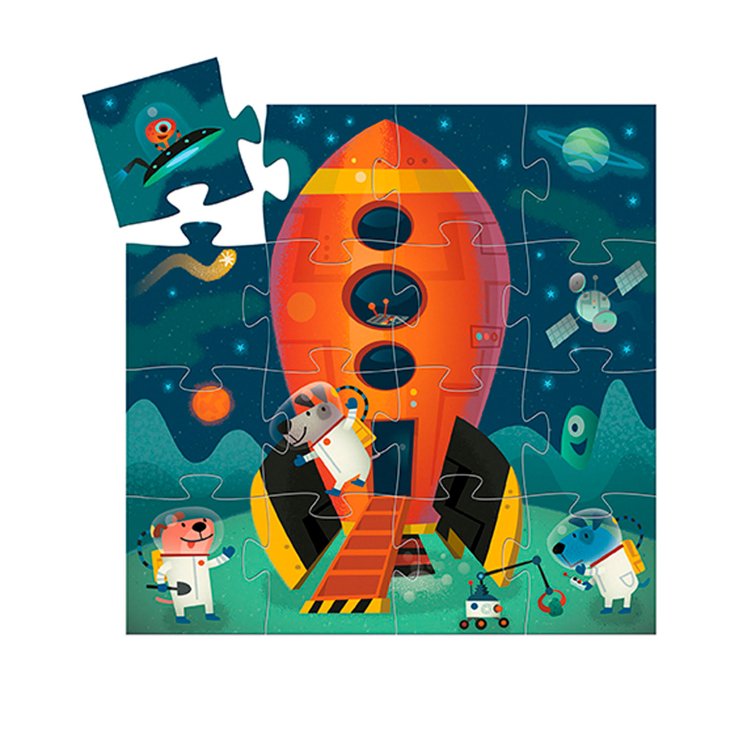 Djeco Ruimteschip Puzzel, 16st.