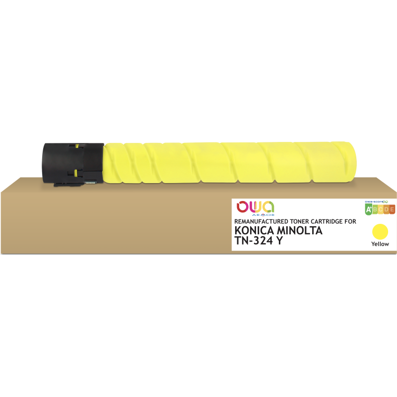 Toner remanufacturé OWA - standard - Jaune - pour KONICA MINOLTA TN-324Y, DEVELOP A8DA2D0, OLIVETTI B1169