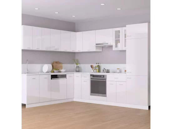 Armoire de cuisine Blanc brillant 60x57x207