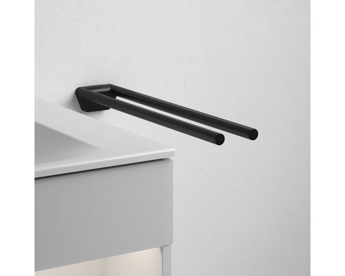 KEUCO REVA Black Selection vaste handdoekhouder, mat zwart, 12818370000