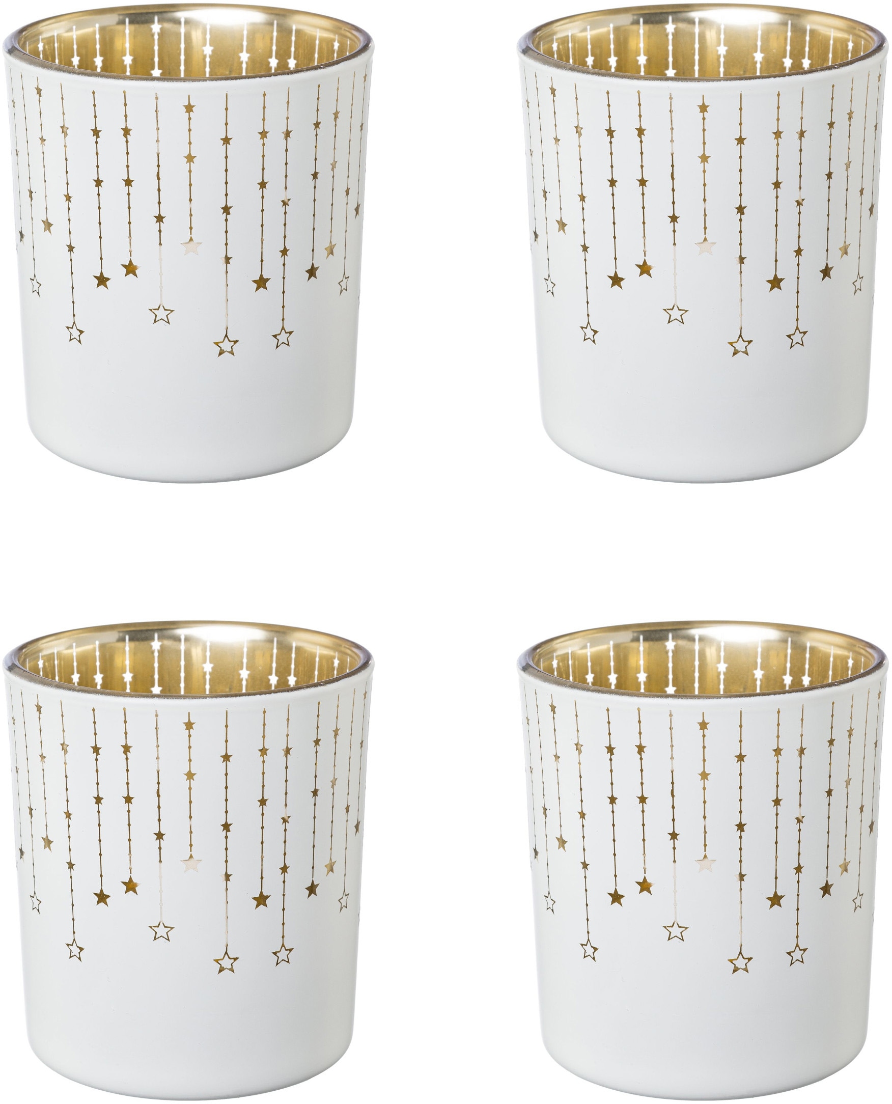 Creativ deco Teelichthalter »Weihnachtsdeko« mit goldfarbener Innenseite