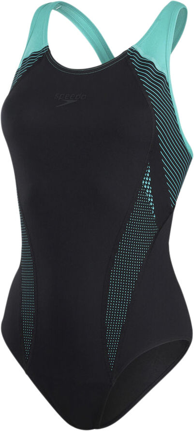 Speedo Fit Laneback badedragt Sort