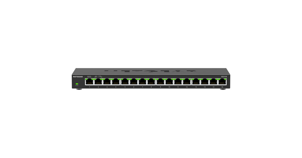 NetgearGS316v3 switch  (Zwart)