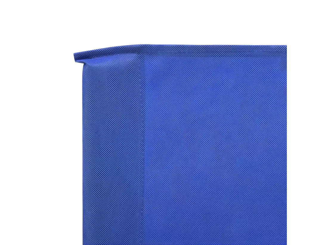 Paravent 3 panneaux Tissu 400 x 80 cm Bleu azuré