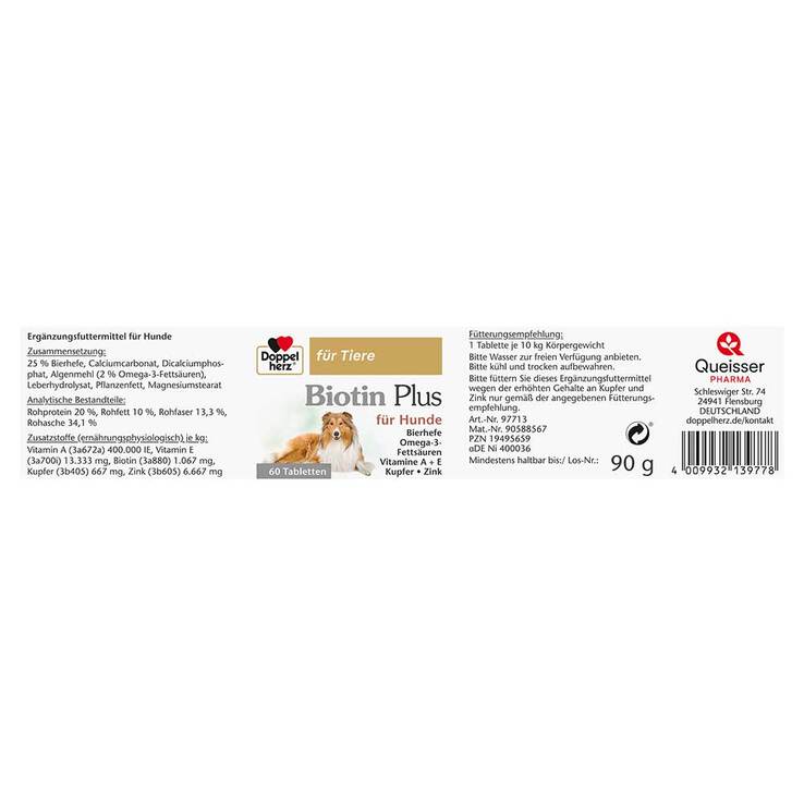 Doppelherz für Tiere Biotin Plus Tabletten für Hunde, 60 St
