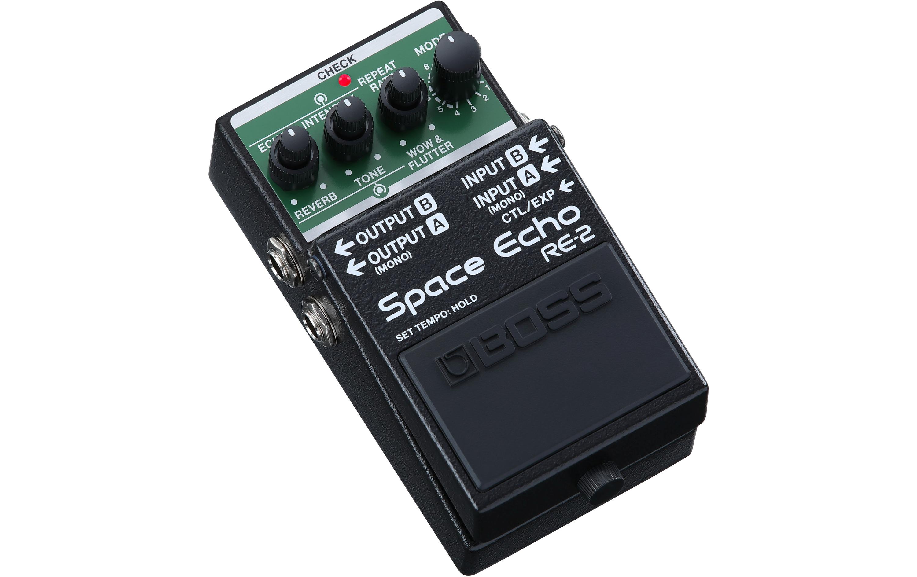 Pedal RE-2 Space Echo<br>Digitale Nachbildung des legendären RE-201 Space Echo Effektgeräts im Kompaktpedal-Format mit zusätzlichen Funktionen