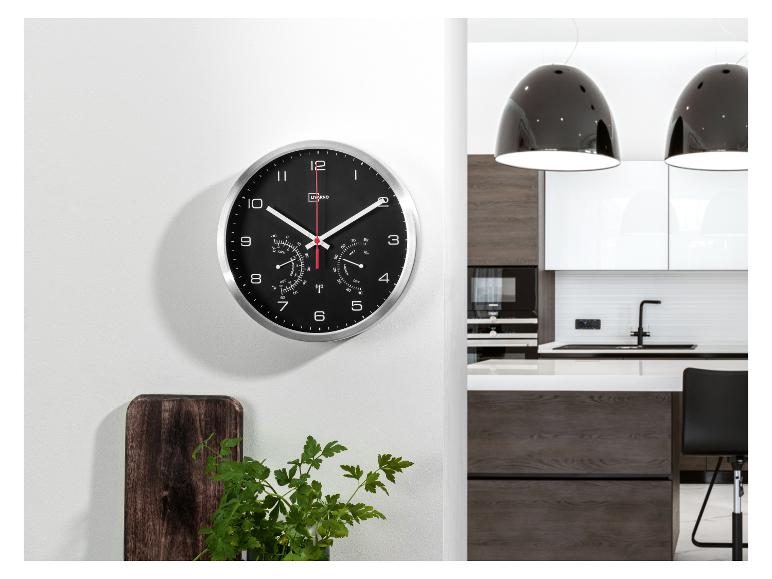 Wandklok met thermometer en hygrometer