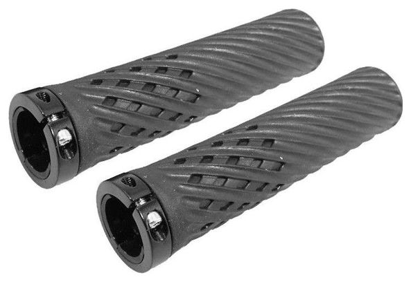 POIGNEE DOUBLE DENSITE LUNA LOCK DD40B 130mm Ø 22 Black Herrmans.