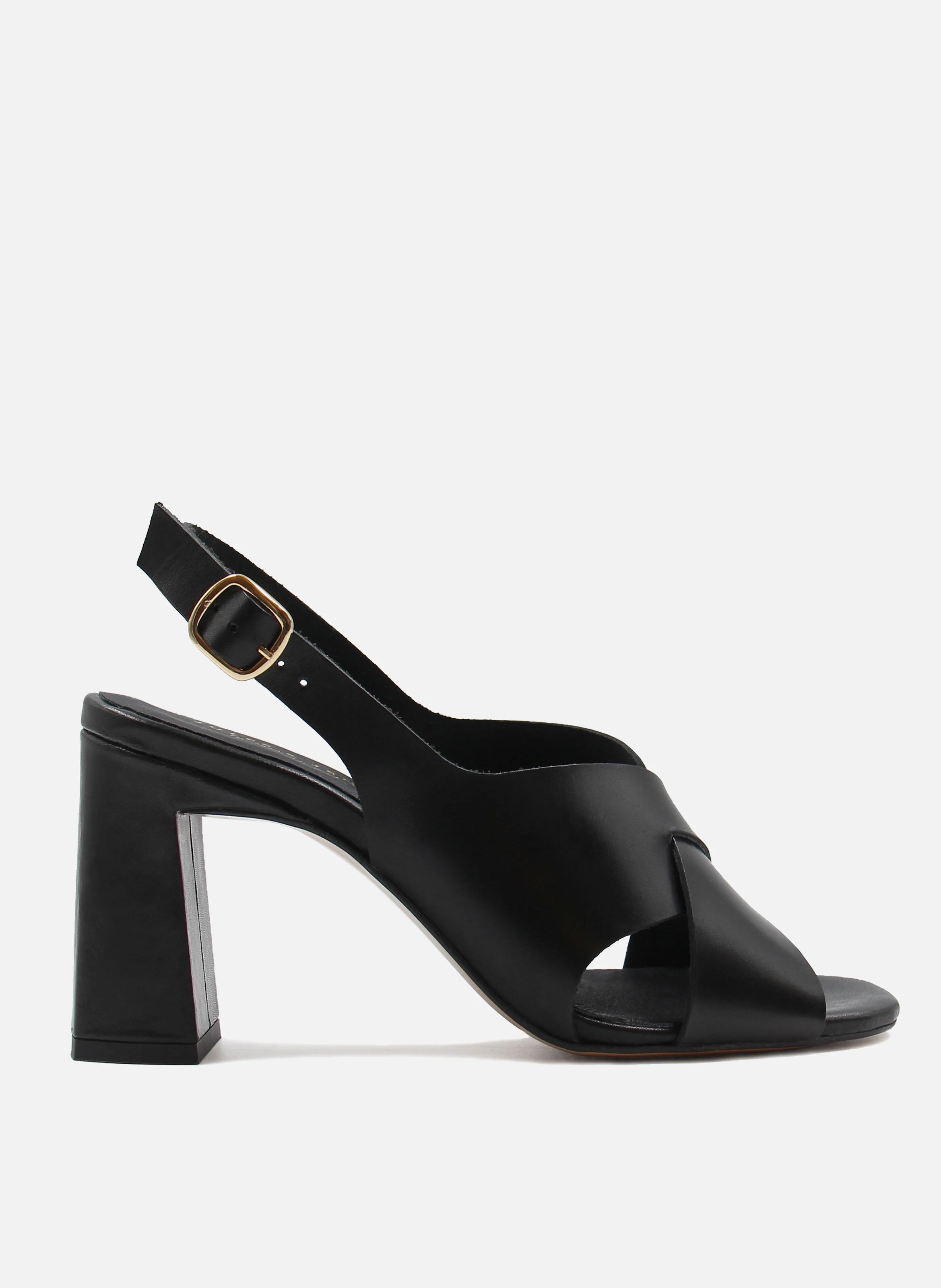 Sandales graphique cuir tannage végétal | Noir