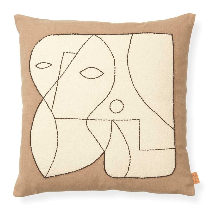Ferm Living Figure kussen 50x50 dark taupe/off-white