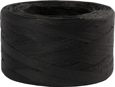 Raffia Papirgarn - B 7-8 MM - Sort - 100 M