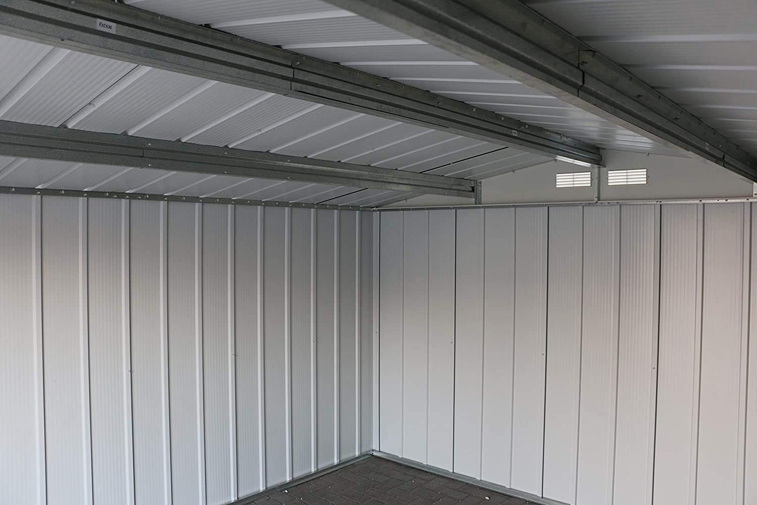 Duramax ECO 10 x 12 (11.03 m²) Metallgerätehaus, feuerverzinktes Metall gerätehaus - Geräteschuppen, verstärkte Dachkonstruktion, wartungsfreier und wetterfester Metallschuppen, Anthrazit