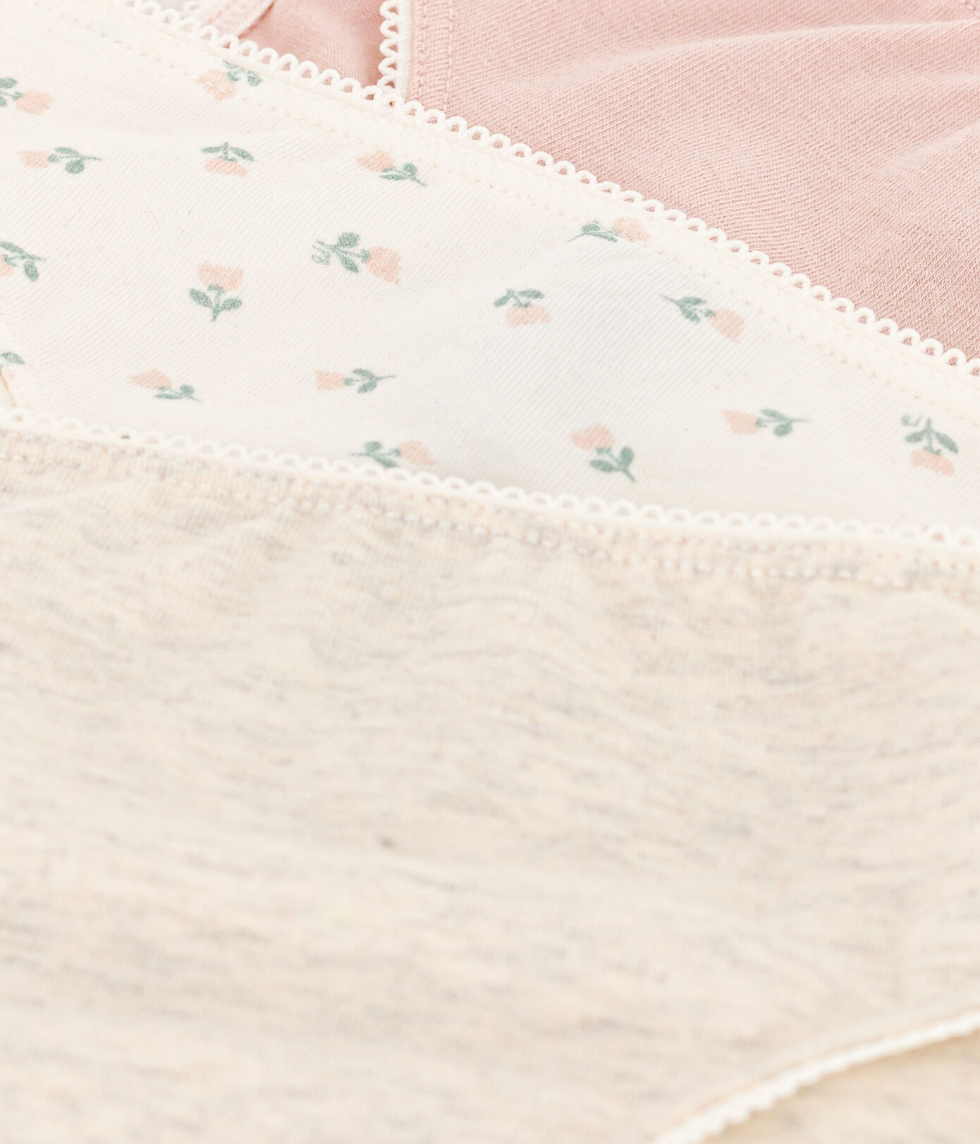 Lot de 3 culottes fleurs en coton et élasthanne petite fille