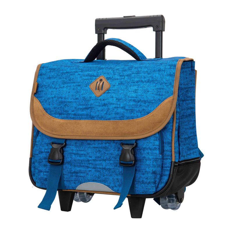 Cartable à roulettes scolaire Basic boy 41 cm Bleu