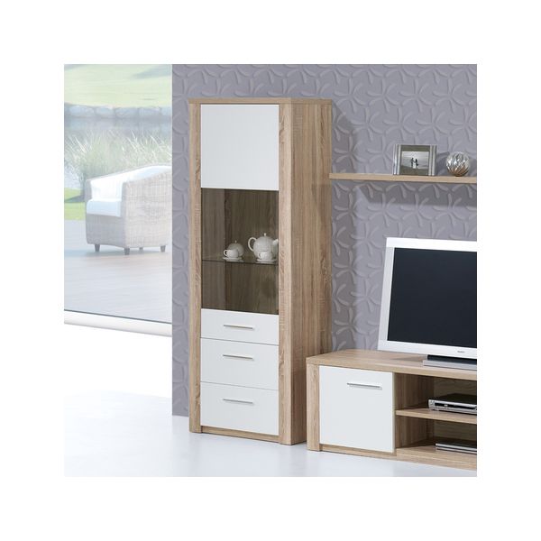 Elemento Cristaleira Paris Carvalho Natural/branco - 2643