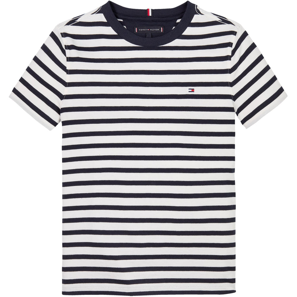 Køb Tommy Hilfiger Dark Night Navy White Breton Stripe Essential Bomuld Reg T-Shirt