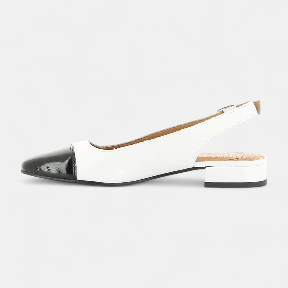 Escarpins avec bride arrière Femme en cuir blanc
