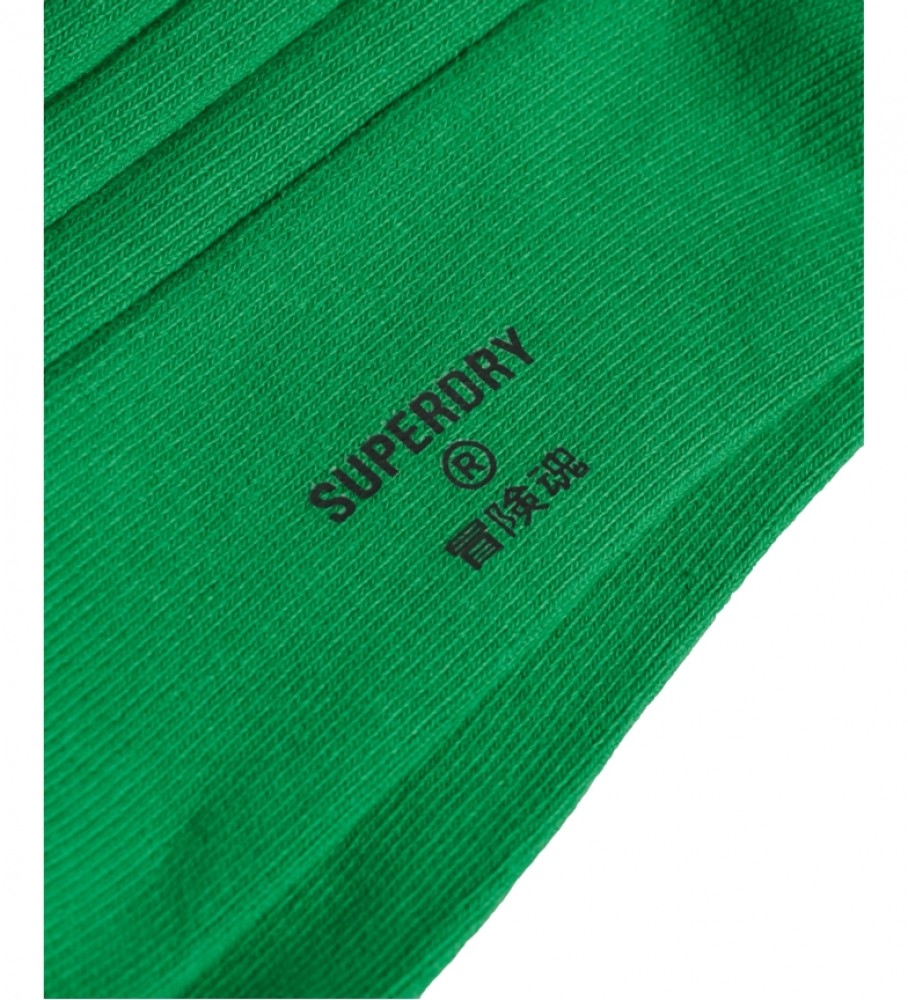 Meias caneladas de algodão orgânico verde da Superdry