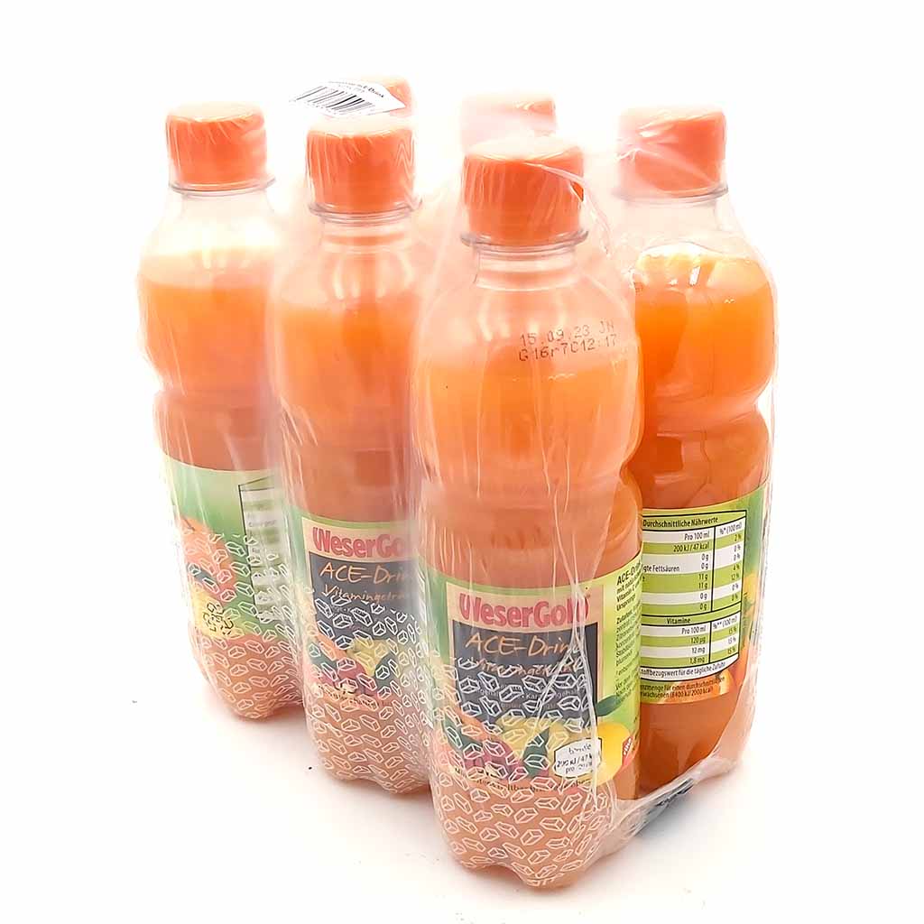 WeserGold ACE-Drink Vitamingetränk 6x0,5 Liter = 3 Liter MHD:15.4.25